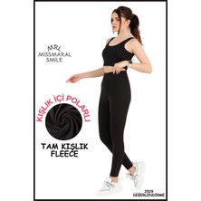 Miss Maral Kadın Kışlık Içi Polarlı Siyah Yüksek Bel Toparlayıcı Tayt Curve High Waist Fleece Winter 11024