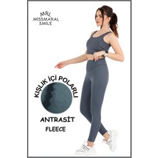 Miss Maral Kadın Kışlık Içi Polarlı Antrasit Yüksek Bel Toparlayıcı Tayt Curve High Waist Fleece Winter 11024