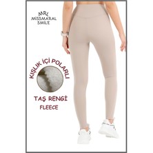 Miss Maral Kadın Kışlık Içi Polarlı Taş Rengi Yüksek Bel Toparlayıcı Tayt Curve High Waist Fleece Winter 11024