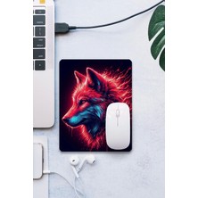 Sonic Touch Sonictouch Kırmızı Neon Kurt Pürüzsüz Yüzey Kaymaz Taban Dikişsiz Kenar Gamer Oyuncu Mouse Pad 19X23CM