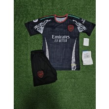 Breathless Arsenal 2024/25 Yeni Sezon Bukayo Saka Deplasman Çocuk Forması 4'lü Set  (Black)