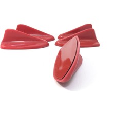 Woodhub Shark Anten Mini Balina Anten Mini Tavan Spoiler Süsü Anten Spoiler Body Kit Kırmızı