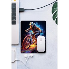 Sonic Touch Sonictouch Dağ Bisikleti Temalı Pürüzsüz Yüzey Kaymaz Taban Dikişsiz Kenar Gamer Oyuncu Mouse Pad 19X23CM