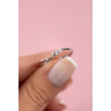 Jewelmim 1,45 Gram 14 Ayar Altın Yüzük Beyaz Altın Yüzük Minimal Taşlı Altın Yüzük Kadın Altın Yüzük | Altın Taşlı Yüzük Minimal Altın Yüzük Altın Minimal Yüzük Altın Kadın Yüzük