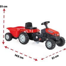 Pasajdanal Pilsan Active Römorklu Pedallı Traktör - Kırmızı