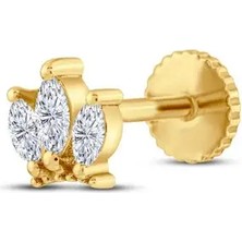 Safir Kuyumculuk Marquise 0,12ct Markiz Pırlanta Piercing-Tragus