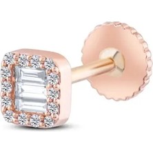 Safir Kuyumculuk Baguette 0,16ct Pırlanta Baget Piercing-Tragus