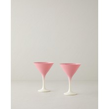 English Home Whitney Cam 2'li Cup - Dondurma Kasesi 175 ml Pembe - Krem