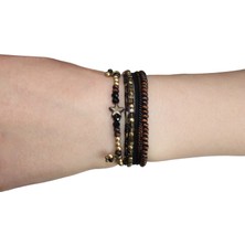 Etniko Yıldız Figürlü Bileklik Cam ve Metal Boncuk Kombinasyonu