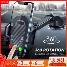 Kagen [yeni Ürün] Getıhu Araç Telefonu Tutucu 360° Ön Cam Mobil Hücre Desteği Akıllı Telefon Evrensel Montaj Standı Iphone 12 11 7 8 Samsung Huawei (Yurt Dışından)