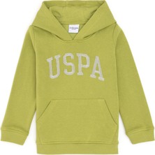 U.S. Polo Assn. Kız Çocuk Fıstık Yeşili Kapüşonlu Basic Sweatshirt 50296388-VR087
