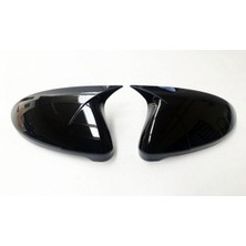 Woodhub Bmw E90 3.seri 2005-2008 Parlak Siyah Batman-Yarasa Ayna Kapağı Uyumlu
