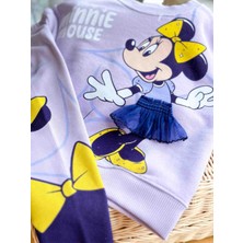 Tude Kids Minnie Mouse Baskılı Kız Çocuk Taytlı Alt Üst Takım