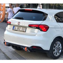 Woodhub Fiat Egea Difüzör Sport +Egzos Ucu (Krom) 2015 ve Üzeri Hb P.black Set