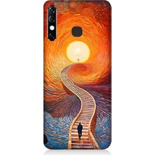 Teknomeg Infinix Hot 8 Uyumlu Işıklı Yol  Desenli Silikon Kılıf
