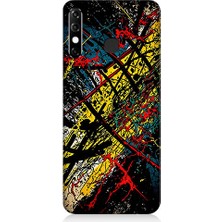 Teknomeg Infinix Hot 8 Uyumlu Renkli Soyut  Desenli Silikon Kılıf