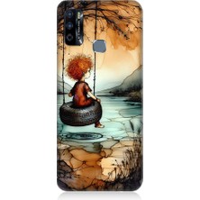 Teknomeg Infinix Hot 9 Uyumlu Yalnız Çocuk  Desenli Silikon Kılıf
