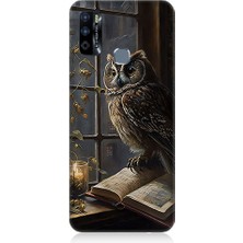 Teknomeg Infinix Hot 9 Uyumlu Baykuş ve Kitap  Desenli Silikon Kılıf