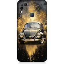 Teknomeg Infinix Hot 10 Play Uyumlu Altın Vosvos  Desenli Silikon Kılıf