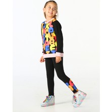 Alphabet Desenli Kız Çocuk Sweatshirt Takım