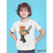 Bumeta Minecraft Alex Karakter Oyun Game Çocuk Tişört T-Shirt