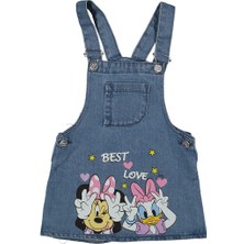 Bebegen Kız Çocuk Çizgi Karakter Baskılı Kot Salopet Jile