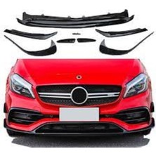 Woodhub Mercedes W176 A45 Uyumlu  A Kasa Ön Tanpon Kaşları 6 Parça