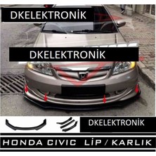 Woodhub Honda Civic 2001-2005 Ön Tampon Uyumlu Eki Body Kit Karlık Lip Siyah