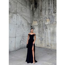 Sindi Moda Omuzları Düşük Yırtmaçlı Abiye 58871