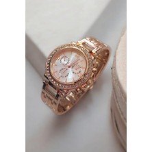 Neorney Zirkon Taşlı Şık Tasarımıyla Her Güne Uygun Yuvarlak Kadın Kol Saati