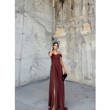 Sindi Moda Omuzları Düşük Yırtmaçlı Abiye 58871