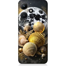 Teknomeg Infinix Hot 30I Uyumlu Ay ve Deniz Kabukları  Desenli Silikon Kılıf