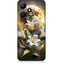 Teknomeg Infinix Hot 30I Uyumlu Ay ve Çiçek  Desenli Silikon Kılıf
