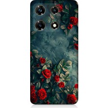 Teknomeg Infinix Note 30 Pro Uyumlu Kırmızı Güller  Desenli Silikon Kılıf