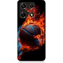 Teknomeg Infinix Note 30 Pro Uyumlu Ateşli Basketbol  Desenli Silikon Kılıf