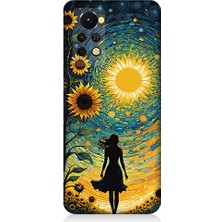 Teknomeg Infinix Note 11S Uyumlu Güneş ve Ayçiçeği  Desenli Silikon Kılıf