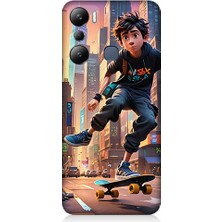 Teknomeg Infinix Hot 20I Uyumlu Kaykay Çocuğu  Desenli Silikon Kılıf