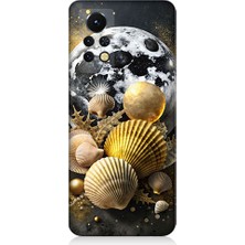 Teknomeg Infinix Note 11S Uyumlu Ay ve Deniz Kabukları  Desenli Silikon Kılıf
