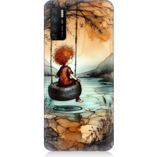 Teknomeg Infinix Note 7 Lite Uyumlu Yalnız Çocuk  Desenli Silikon Kılıf