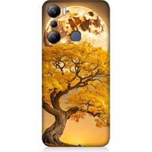 Teknomeg Infinix Hot 20I Uyumlu Altın Ağaç  Desenli Silikon Kılıf