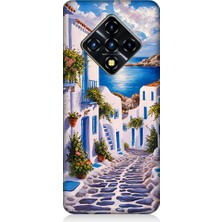 Teknomeg Infinix Zero 8 Uyumlu Beyaz Sokak  Desenli Silikon Kılıf