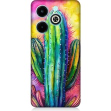 Infinix Hot 40I Uyumlu Renkli Kaktüs  Desenli Silikon Kılıf