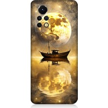 Teknomeg Infinix Note 11S Uyumlu Ay ve Tekne  Desenli Silikon Kılıf