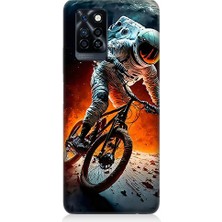 Teknomeg Infinix Note 10 Pro Uyumlu Uzayda Bisiklet  Desenli Silikon Kılıf