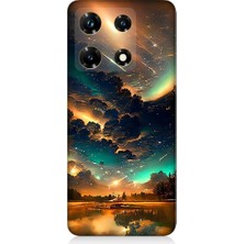 Teknomeg Infinix Note 30 Pro Uyumlu Kuzey Işıkları  Desenli Silikon Kılıf