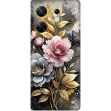 Infinix Zero 30 4g Uyumlu Altın Çiçekler  Desenli Silikon Kılıf