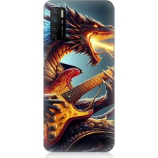 Infinix Note 7 Lite Uyumlu Gitar Ejderhası  Desenli Silikon Kılıf