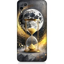Teknomeg Infinix Hot 10 Play Uyumlu Ay ve Kum Saati  Desenli Silikon Kılıf