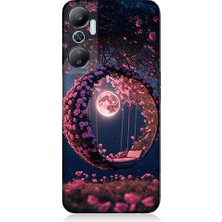 Teknomeg Infinix Hot 20 Uyumlu Ay ve Kalp  Desenli Silikon Kılıf