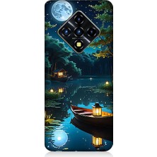 Teknomeg Infinix Zero 8 Uyumlu Ay Işığında Göl  Desenli Silikon Kılıf